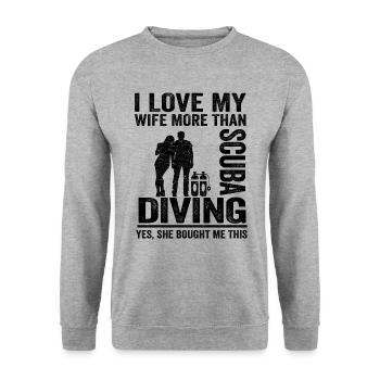 Plongée Fête des pères Cadeau Plongée Plongée Papa - Sweat-shirt Unisexe - gris chiné - Devant - Alina (178cm) & Michal (187cm)