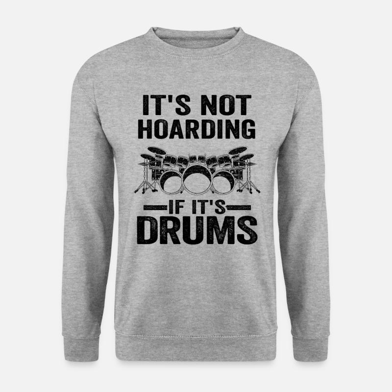 Schlagzeuger Drummer Geschenk Schlagzeug Spruch - Unisex Pullover - Weißgrau meliert