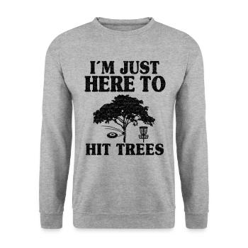 Disc golf drôle de blagues cadeau joueur frisbee - Sweat-shirt Unisexe - gris chiné - Devant - Alina (178cm) & Michal (187cm)