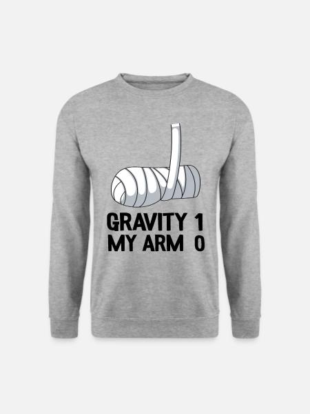 Gebrochener Arm Gute Besserung Geschenk Genesung - Unisex Pullover - Weißgrau meliert