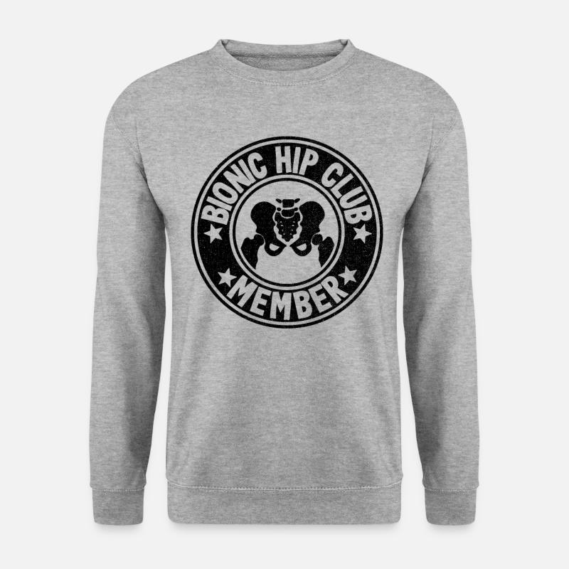 Hüft OP Operation Mitglied Genesung Neue Hüfte - Unisex Pullover - Weißgrau meliert
