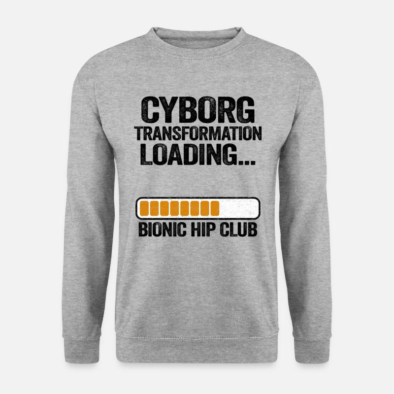 Hüft OP Operation Gute Besserung Genesung Hüfte - Unisex Pullover - Weißgrau meliert