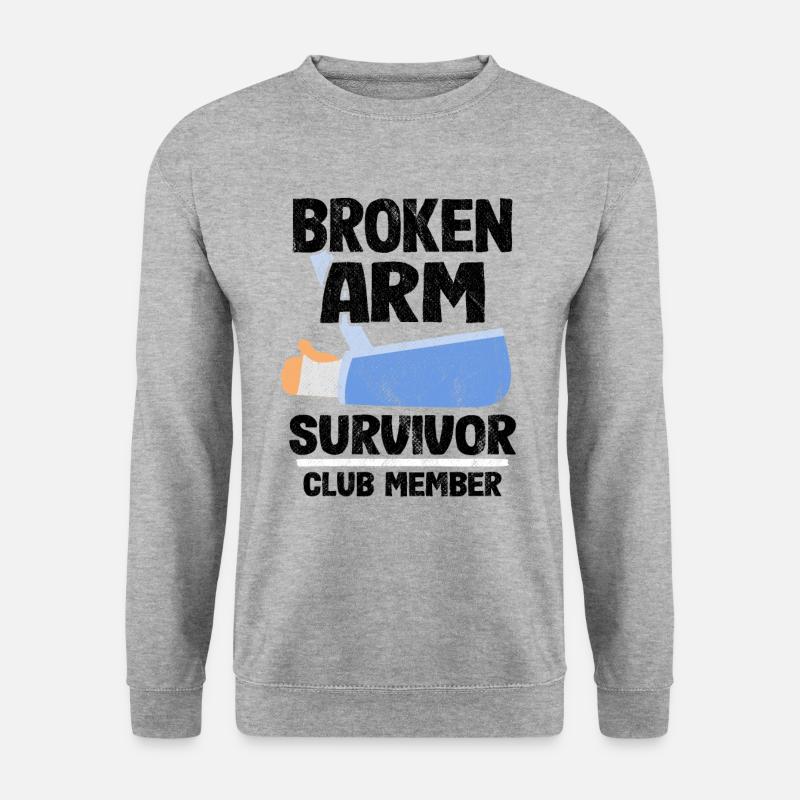 Gebrochener Arm Überlebender Geschenk Genesung - Unisex Pullover - Weißgrau meliert