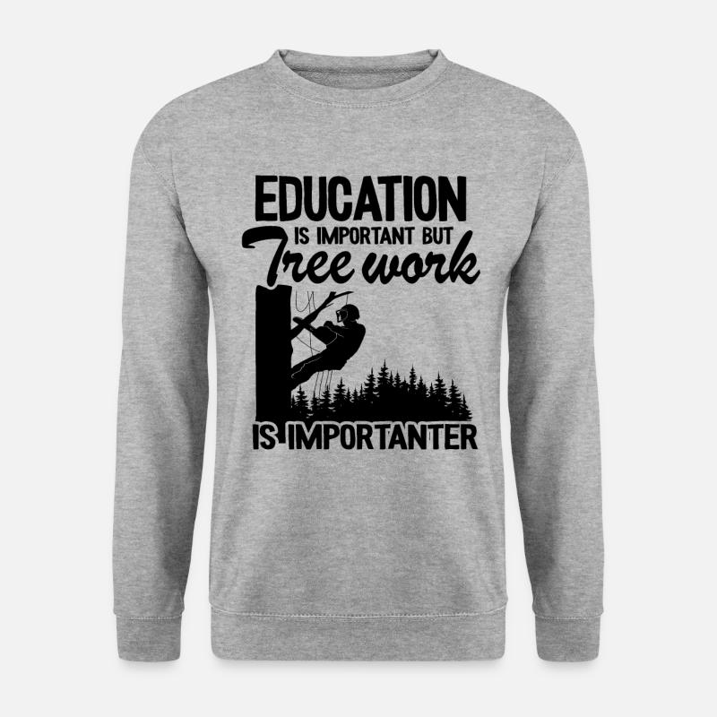 Baumpfleger Geschenk Baumkletterer Forstwirt - Unisex Pullover - Weißgrau meliert