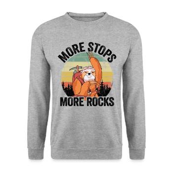 More Stops More Rocks Vintage Sunset Retro Sloth - Unisex Sweatshirt - salt & pepper - Front - Alina (178cm) & Michal (187cm)