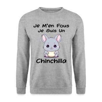 Petit chinchilla mignon - Sweat-shirt Unisexe - gris chiné - Devant - Alina (178cm) & Michal (187cm)