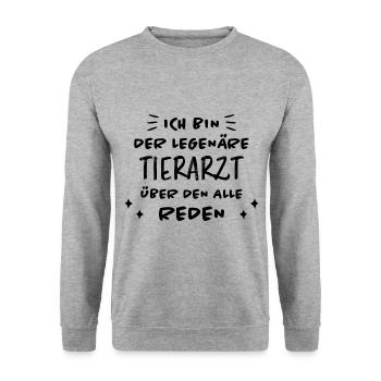 Tierarzt Lustige Spruch Beruf Tierarzt Geschenk - Unisex Pullover - Weißgrau meliert - Vorne - Alina (178cm) & Michal (187cm)