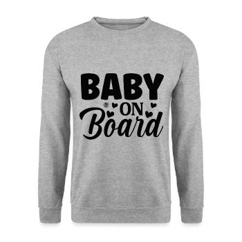 Baby on board - Unisex Sweatshirt - salt & pepper - Front - Alina (178cm) & Michal (187cm)