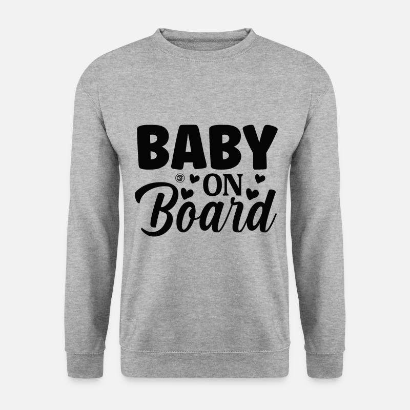 Baby on board - Unisex Pullover - Weißgrau meliert