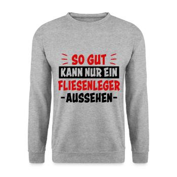 Fliesenleger Lustig Spruch Job Bodenleger Geschenk - Unisex Pullover - Weißgrau meliert - Vorne - Alina (178cm) & Michal (187cm)