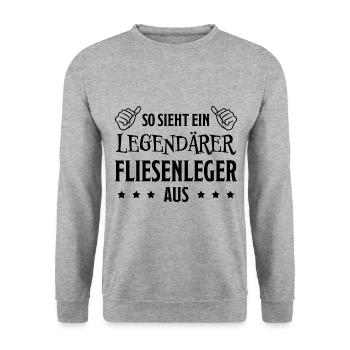 Fliesenleger Lustig Spruch Job Bodenleger Geschenk - Unisex Pullover - Weißgrau meliert - Vorne - Alina (178cm) & Michal (187cm)