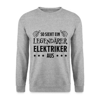 Elektriker Lustiger Spruch Elektriker Geschenk - Unisex Pullover - Weißgrau meliert - Vorne - Alina (178cm) & Michal (187cm)
