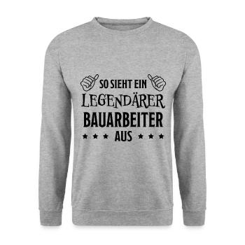 Bauarbeiter Lustiger Spruch Bauarbeiter Geschenk - Unisex Pullover - Weißgrau meliert - Vorne - Alina (178cm) & Michal (187cm)