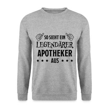 Apotheker Beruf Lustiger Spruch Apotheker Geschenk - Unisex Pullover - Weißgrau meliert - Vorne - Alina (178cm) & Michal (187cm)