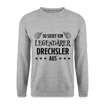 Drechsler Lustiger Spruch Job Drechsler Geschenk - Unisex Pullover - Weißgrau meliert - Vorne - Alina (178cm) & Michal (187cm)