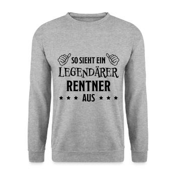 Rentner Lustiger Spruch Rente Ruhestand Geschenk - Unisex Pullover - Weißgrau meliert - Vorne - Alina (178cm) & Michal (187cm)