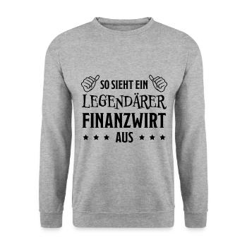 Finanzwirt Lustiger Spruch Job Finanzwirt Geschenk - Unisex Pullover - Weißgrau meliert - Vorne - Alina (178cm) & Michal (187cm)