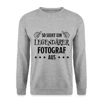 Fotograf Lustiger Spruch Beruf Fotografen Geschenk - Unisex Pullover - Weißgrau meliert - Vorne - Alina (178cm) & Michal (187cm)