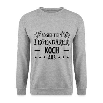 Koch Lustig Spruch Beruf Gastronomie Koch Geschenk - Unisex Pullover - Weißgrau meliert - Vorne - Alina (178cm) & Michal (187cm)