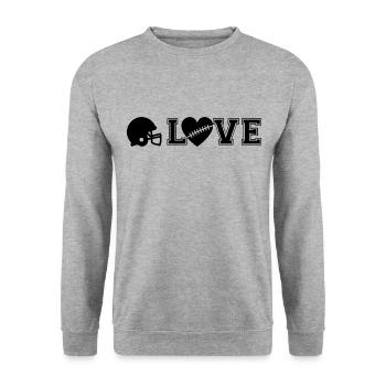 Football Love American Football Cadeau - Sweat-shirt Unisexe - gris chiné - Devant - Alina (178cm) & Michal (187cm)