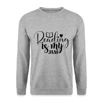 Reading is my Jam - Unisex Sweatshirt - salt & pepper - Front - Alina (178cm) & Michal (187cm)