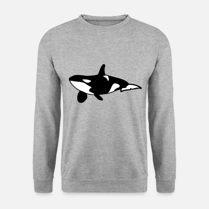 Orca Wal Meer - Unisex Pullover - Weißgrau meliert