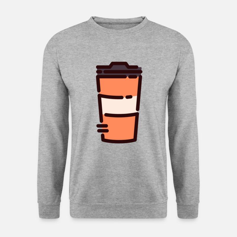 Kaffee - Unisex Pullover - Weißgrau meliert