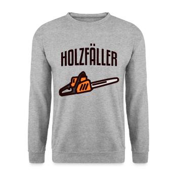 Holzfäller Baumfäller Axt - Unisex Pullover - Weißgrau meliert - Vorne - Alina (178cm) & Michal (187cm)