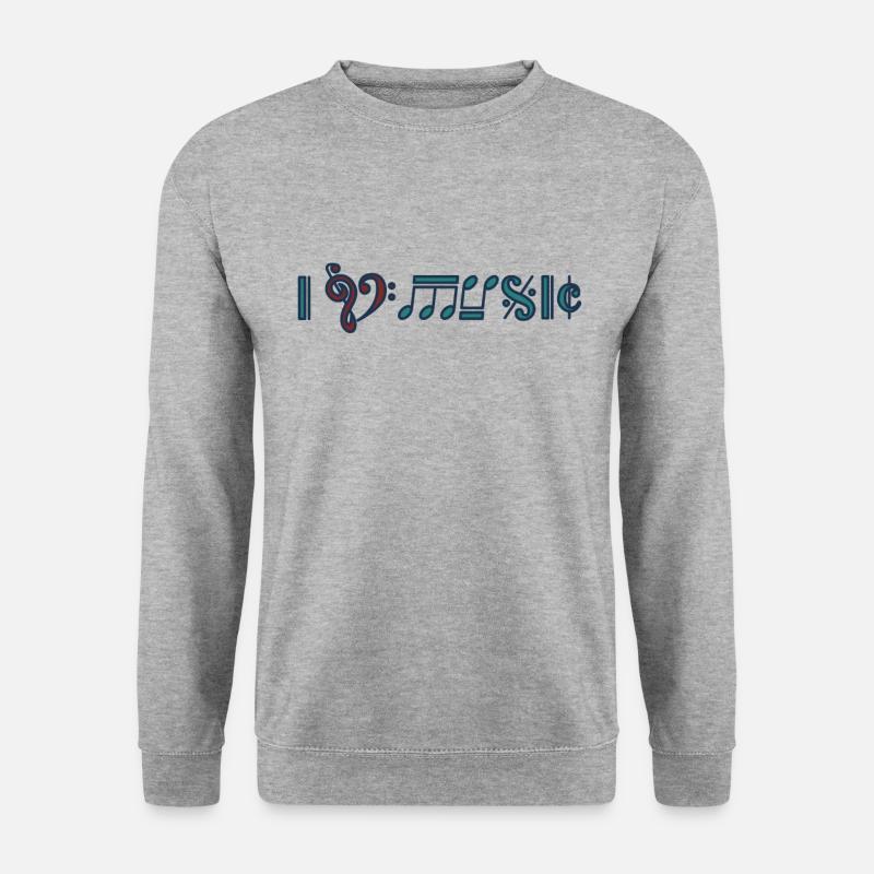 Musik Instrument Musikinstrument - Unisex Pullover - Weißgrau meliert