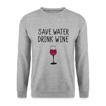 Wein - Unisex Pullover - Weißgrau meliert - Vorne - Alina (178cm) & Michal (187cm)