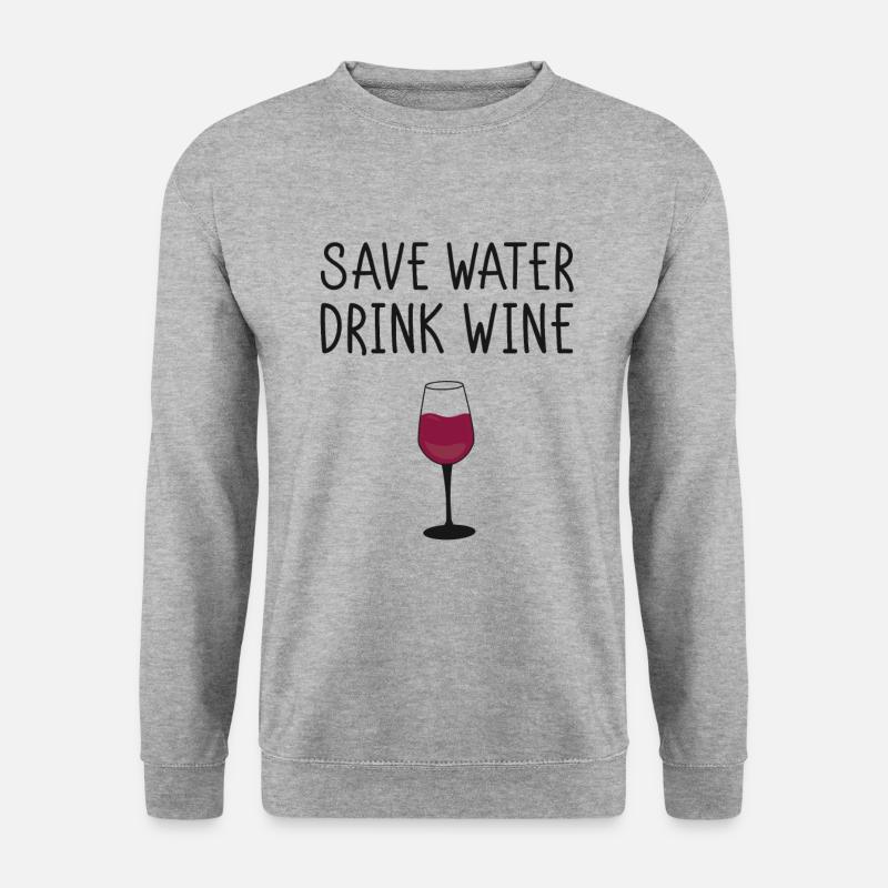 Wein - Unisex Pullover - Weißgrau meliert