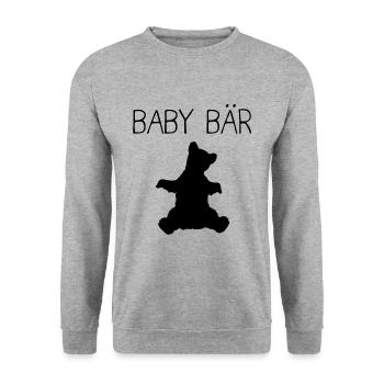 Bébé ours ours - Sweat-shirt Unisexe - gris chiné - Devant - Alina (178cm) & Michal (187cm)