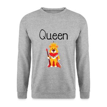 King Queen Partnerlook - Sweat-shirt Unisexe - gris chiné - Devant - Alina (178cm) & Michal (187cm)