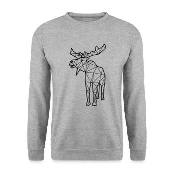 Moose polygon - Unisex Sweatshirt - salt & pepper - Front - Alina (178cm) & Michal (187cm)