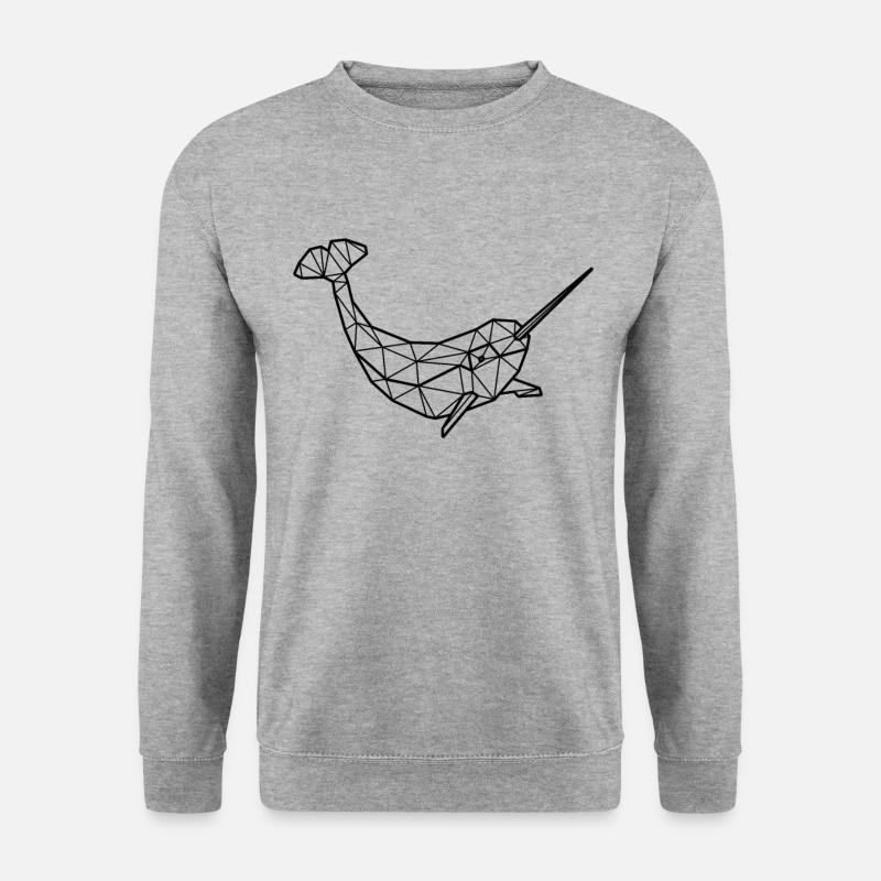 Narwhal polygon - Unisex Sweatshirt - salt & pepper