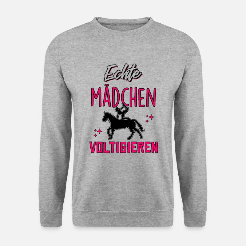 Echte Mädchen Voltigieren - Unisex Pullover - Weißgrau meliert