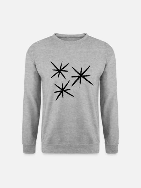 Sterne - Unisex Pullover - Weißgrau meliert