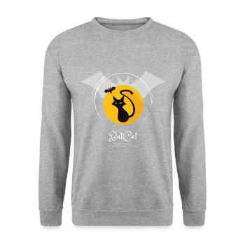 BatCat - Ready to save the world! - Unisex Sweatshirt - salt & pepper - Front - Alina (178cm) & Michal (187cm)