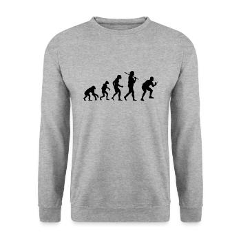 Evolution Ping-ping-l - Sweat-shirt Unisexe - gris chiné - Devant - Alina (178cm) & Michal (187cm)