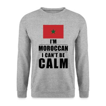 Marokko Cant Keep Calm - Unisex Pullover - Weißgrau meliert - Vorne - Alina (178cm) & Michal (187cm)