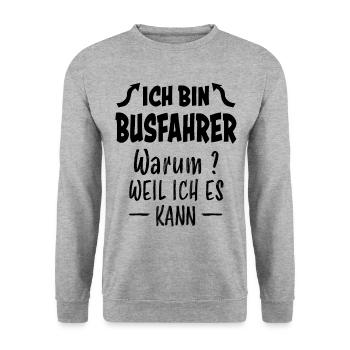 Busfahrer Lustiger Spruch Linienbus Beruf Geschenk - Unisex Pullover - Weißgrau meliert - Vorne - Alina (178cm) & Michal (187cm)