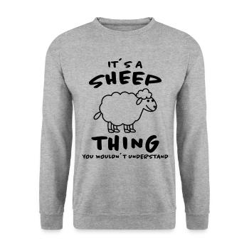Schaf Lustige Spruch Schafe Lamm Landwirt Geschenk - Unisex Pullover - Weißgrau meliert - Vorne - Alina (178cm) & Michal (187cm)