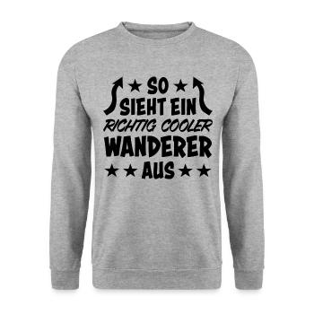 Wanderer Wandern Lustiger Spruch Outdoor Geschenk - Unisex Pullover - Weißgrau meliert - Vorne - Alina (178cm) & Michal (187cm)