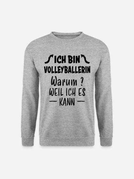 Volleyball Lustige Spruch Beachvolleyball Geschenk - Unisex Pullover - Weißgrau meliert