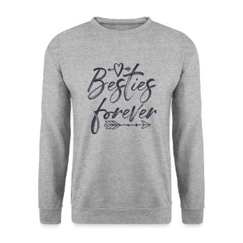 Besties forever - Unisex Sweatshirt - salt & pepper - Front - Alina (178cm) & Michal (187cm)