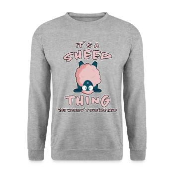 Schaf Lustige Spruch Schafe Lamm Landwirt Geschenk - Unisex Pullover - Weißgrau meliert - Vorne - Alina (178cm) & Michal (187cm)