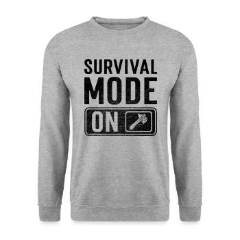 Survival Mode on - Unisex Sweatshirt - salt & pepper - Front - Alina (178cm) & Michal (187cm)