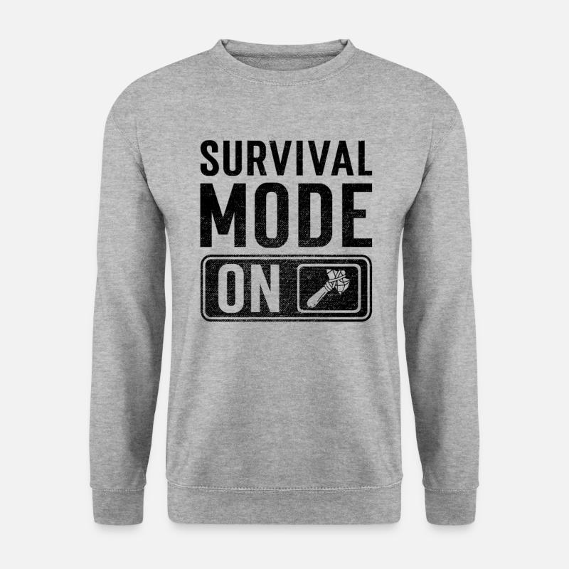 Survival Mode on - Unisex Pullover - Weißgrau meliert