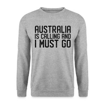 Australien is calling i must go - Unisex Pullover - Weißgrau meliert - Vorne - Alina (178cm) & Michal (187cm)