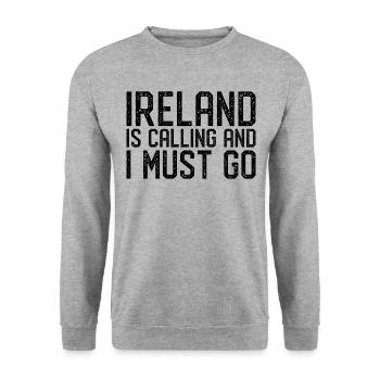 Ireland is calling i must go - Unisex Sweatshirt - salt & pepper - Front - Alina (178cm) & Michal (187cm)